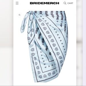 Bridemerch Here Comes The Bride Sarong Scarf Blue